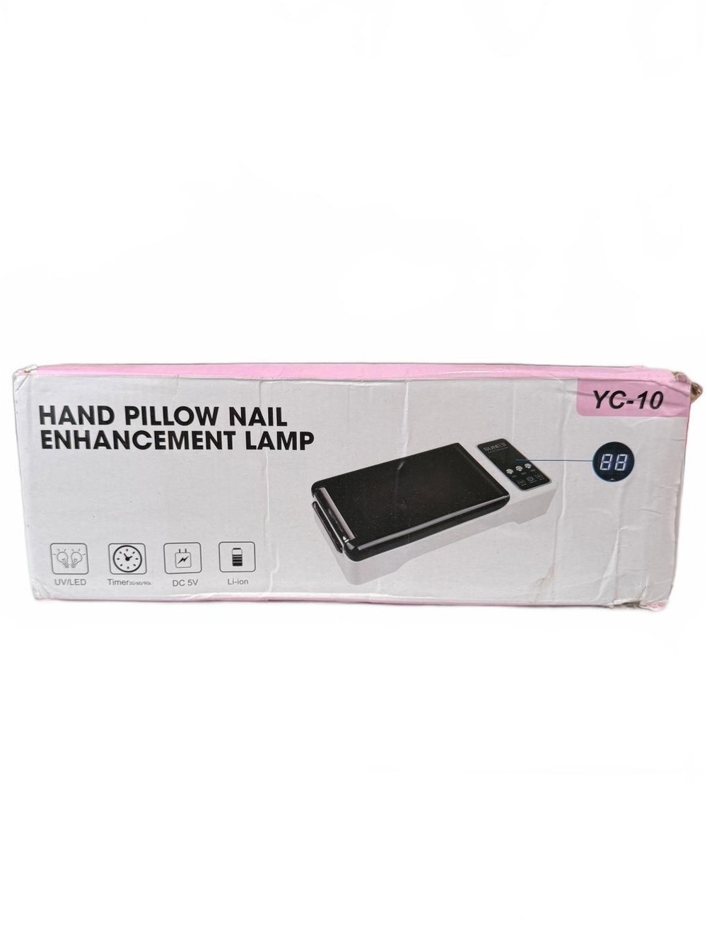 120W UV LED Nail Lamp Dryer Hand Pillow Armrest Rechargeable SUN YC-10 NIB